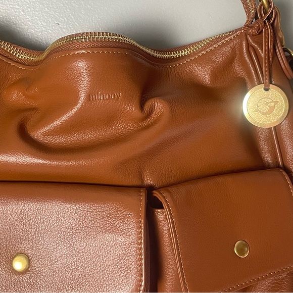 Share Minooy Hera Crossbody Tote Shoulder Bag Caramel Color 6.6L Soft Leather - Picture 2 of 16
